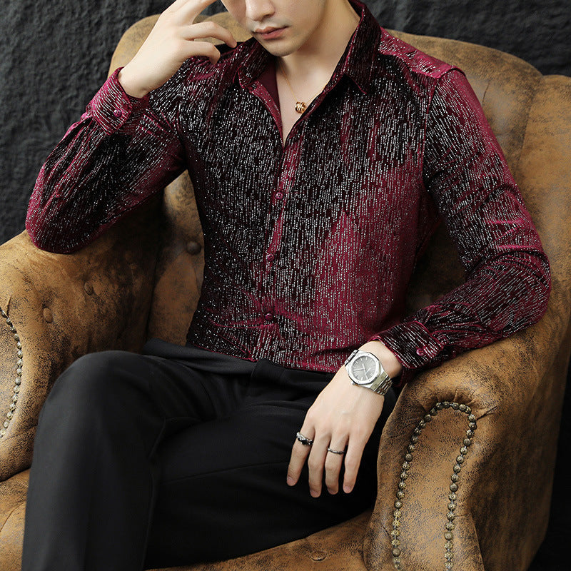 Slim Fit Glossy Shirt For Men