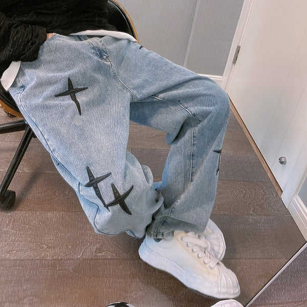 Spring And Autumn Casual Men's Nine Point Jeans