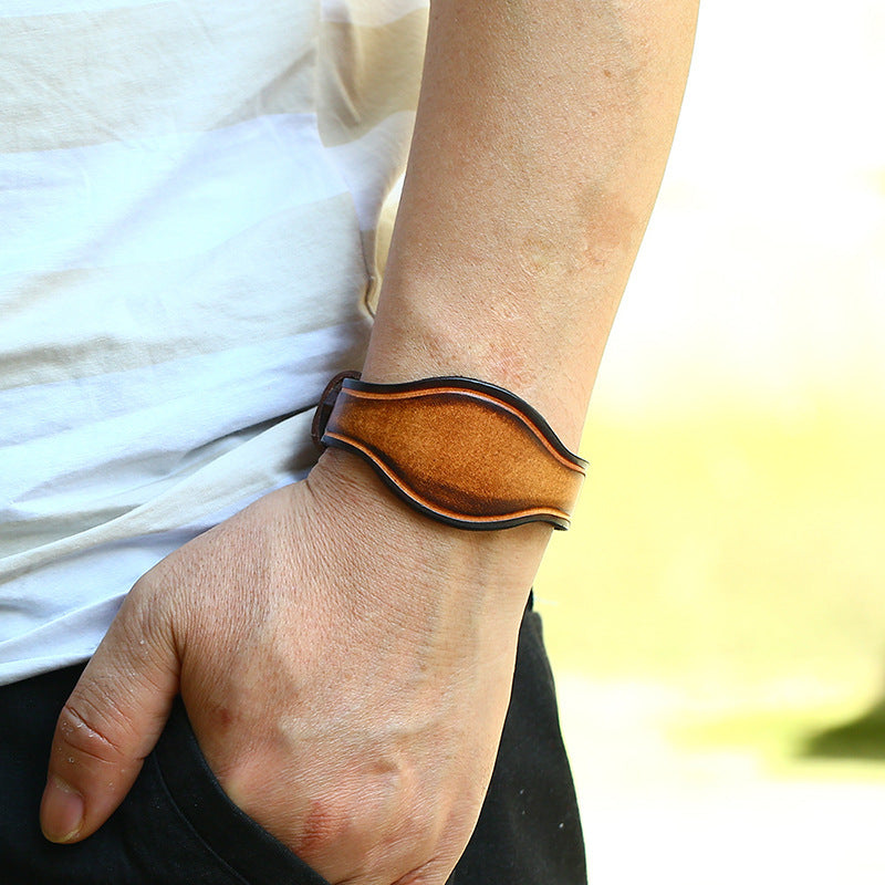 New Retro Distressed Leather Bracelet