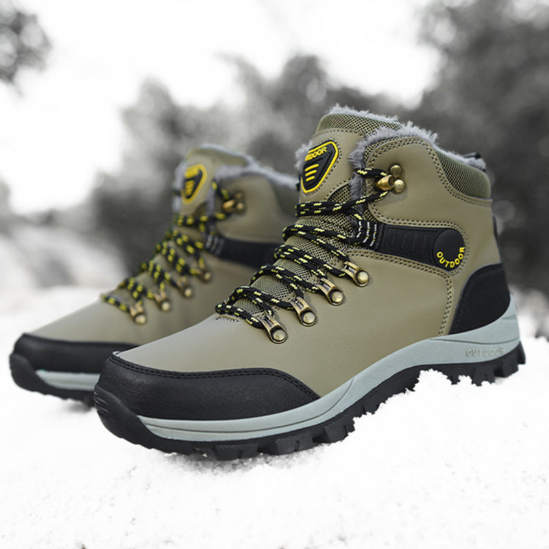 Winter Snow Boots Men Warm Plush Ankle Boots Hiking Lace-up boots