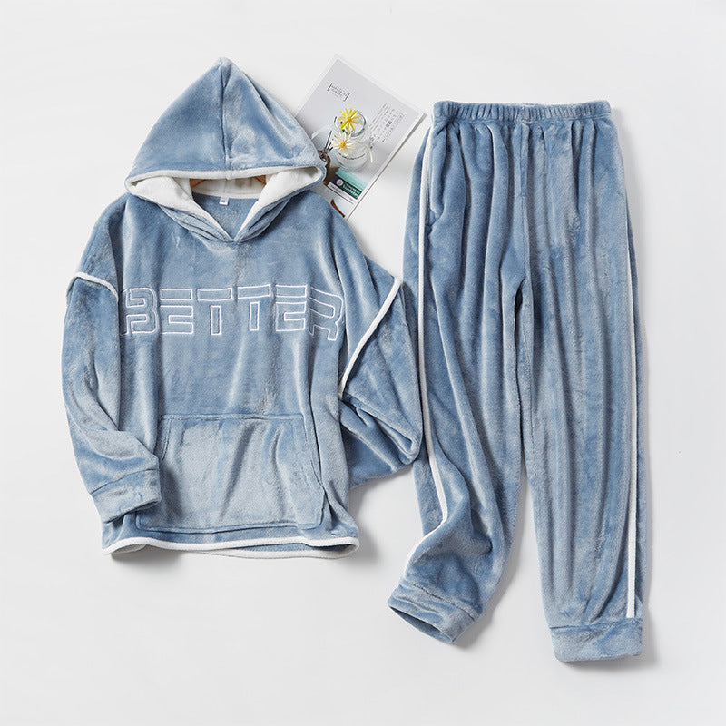 Flannel Couple Home Service jumpSuit For Men And Women