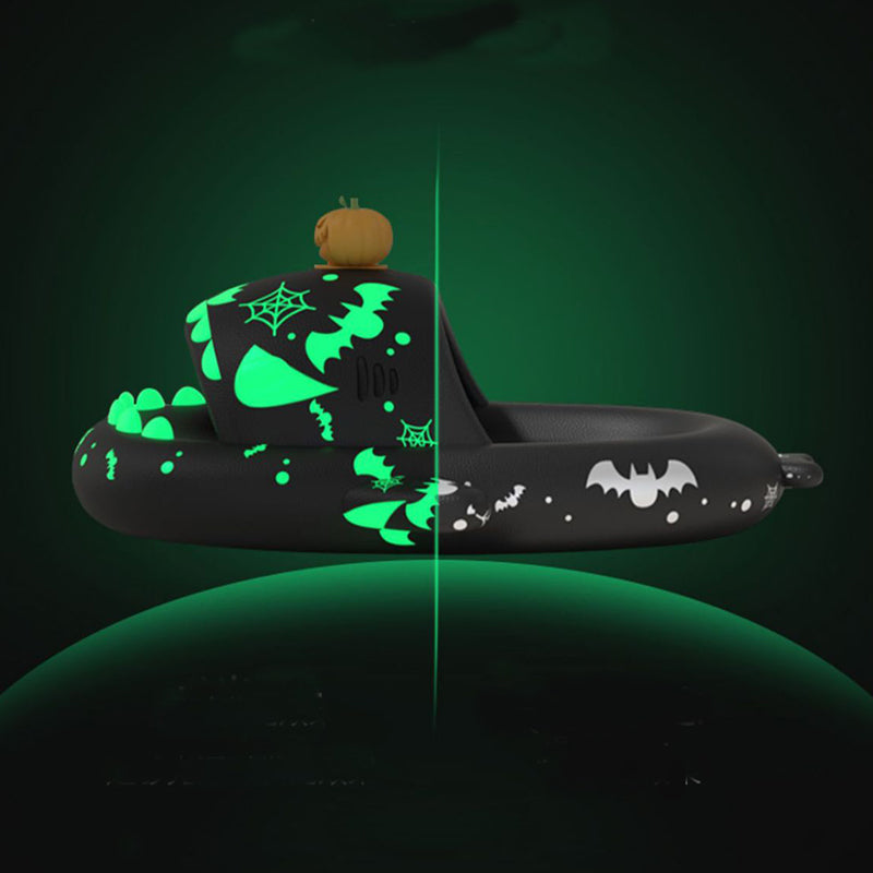 Halloween And Christmas Shoes Ins Luminous Shark Slippers Couple